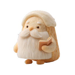 Cute Elderly Bookworm Character Icon - Plush Style