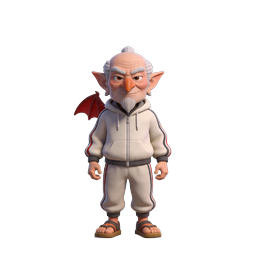 年老いたガーゴイルキャラクター 3Dアプリアイコンデザイン
