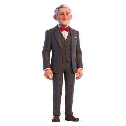Distinguished Elderly Gentleman 3D Character Icon