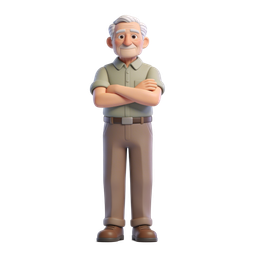 Elderly Man Icon for Community and Care Themes