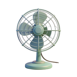 Electric Fan Icon - 3D Rendered Cooling Appliance