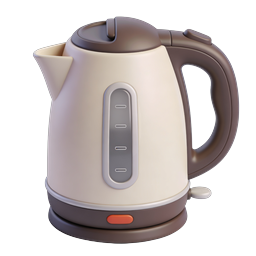 Electric Kettle 3D Icon - Modern Kitchen Appliance