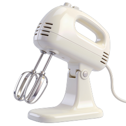 Electric Kitchen Mixer Icon - 3D Cream White