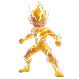 Electric Pikachu Character Icon with Lightning Power