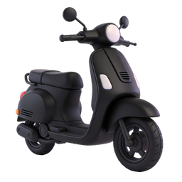 Stylish Black Scooter Icon for Transportation Themes