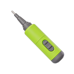 Electric Screwdriver Tool Icon - 3D Realistic Green Design