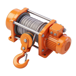 Electric Winch Icon - Industrial Lifting Equipment 3D Render