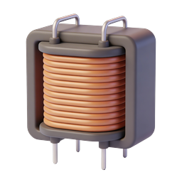 Electrical Transformer Coil Icon | 3D Industrial Component