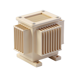Electrical Transformer 3D Icon | Power Supply Component
