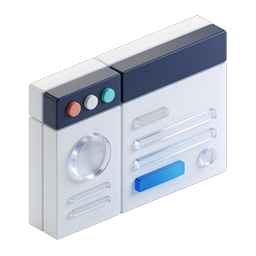 Modern 3D Electronic Device Icon with Controls