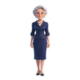 Elegant Senior Businesswoman 3D Character Icon
