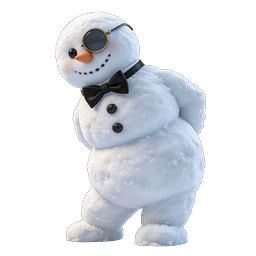 Elegant Snowman with Monocle - 3D Winter Icon