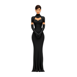 Elegant Woman in Black Dress Icon