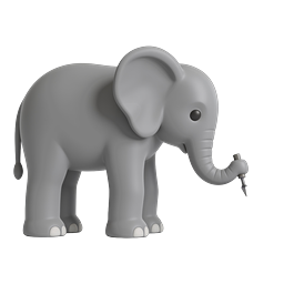 Intaglio di elefante in roccia - Icona scultura 3D
