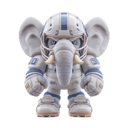 Elephant Football Mascot 3D Character Icon