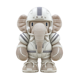 Elephant Football Player Designer Toy Icon 3D Render