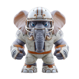 Elephant Football Player 3D Mascot Icon - Sports Character