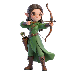 Elf Archer Character - Fantasy 3D Game Icon