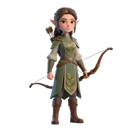Elf Archer Warrior - Fantasy Character Icon