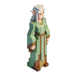 ボクセルエルフキャラクター3Dアイコン - ファンタジーゲームアセット