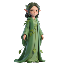 魔法のエルフネイチャーガーディアンキャラクター | 3Dファンタジーアイコン