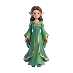 Fantasy Elf Princess 3D Character Icon