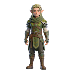 Elf Ranger Fantasy Character 3D Icon