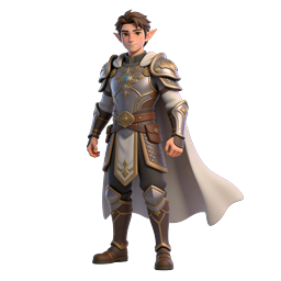 Elf Warrior Fantasy Character 3D Render Icon