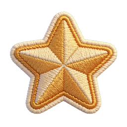 Embroidered Star Icon - Golden Thread Craft Design