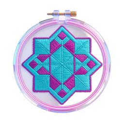 Embroidery Hoop Star Pattern Icon | 3D Render