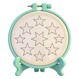 Embroidery Hoop with Stars - 3D Craft Icon