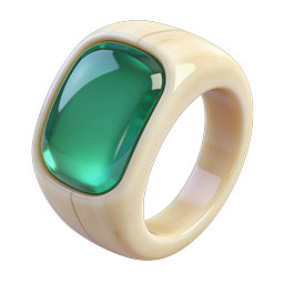 Emerald Gemstone Ring 3D Icon | Luxury Jewelry