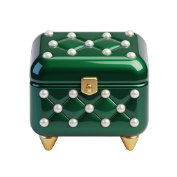 Emerald Pearl-Adorned Jewelry Box Icon