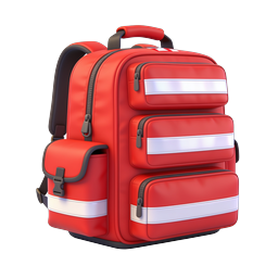 Emergency Medical Backpack Icon - First Aid Bag 3D