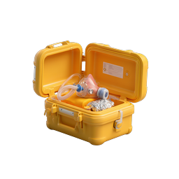 Emergency Rescue Case with Breathing Mask Icon