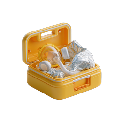 Emergency Rescue Kit Icon - 3D Yellow Safety Case