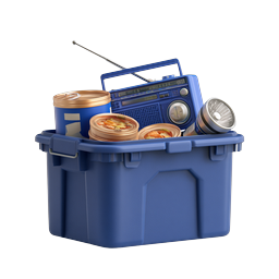 Emergency Survival Kit Icon - Preparedness Supplies 3D