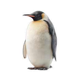 Icona realistica di pinguino imperatore in piedi