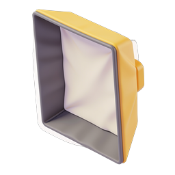3D Empty Frame Icon - Yellow Border Template