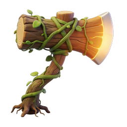 Enchanted Wooden Axe Fantasy Game Icon