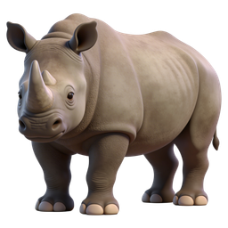 3D Rhinoceros Icon - Unique Wildlife Illustration
