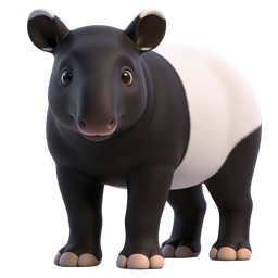 Cute Cartoon Tapir Icon for Wildlife Themes