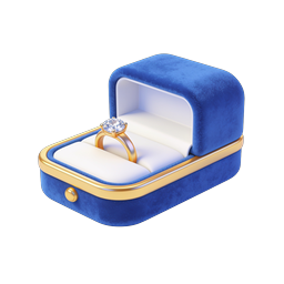 Diamond Engagement Ring Box Icon - 3D Luxury Render