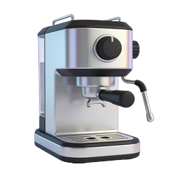 Realistic Espresso Coffee Machine Icon - 3D Render