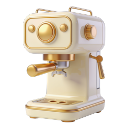 Vintage Espresso Coffee Machine Gold Icon