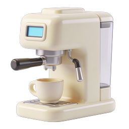 Espresso Machine Icon - Realistic Coffee Maker 3D