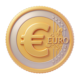 Stylish Euro Coin Icon for Financial Content