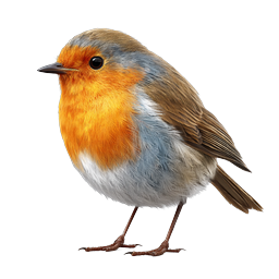 European Robin Bird Icon - Realistic Wildlife Illustration