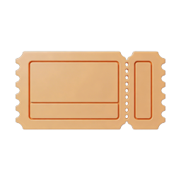 Icône de billet d'événement - Ticket d'entrée style argile 3D