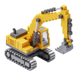 Stylized Construction Excavator Icon for Modern Projects